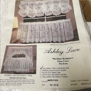 Ashley Lace White Window Curtains